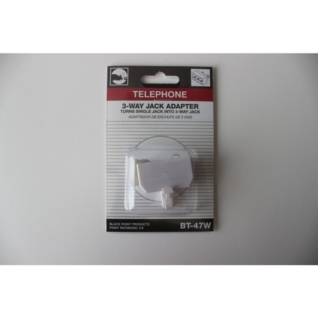 BLACK POINT PRODUCTS 3 LIN PHONE ADAPTER WHT BT-047-WHITE